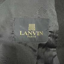 美品・カシミヤ100%使用 ランバン LANVIN ステンカラーコート ロングコート 裏地ロゴ柄 L相当 ブラック 黒色 上質な肌触り_画像7