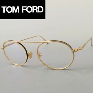 【1円スタート】メガネ トムフォード メンズ レディース TOM FORD オーバル ブラック ゴールド メタル ブルーライトカット 眼鏡 金