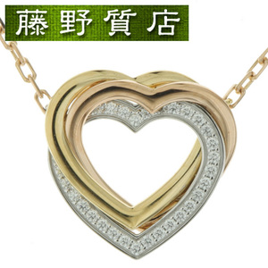 ( beautiful goods ) Cartier CARTIERtoliniti Heart diamond necklace K18 WG × PG × YG × diamond CRB7061200 certificate 9134