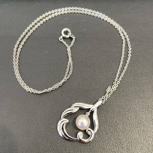 MIKIMOTO ミキモト SV シルバー パール 真珠 ネックレス チャーム　1