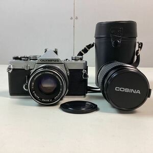 yk419 OLYMPUS フィルムカメラ M-1 レンズ SUPER COSINA 70-210mm 1:4.5-5.6 2点まとめ 一眼レフ オリンパス レトロ 動作未確認 中古