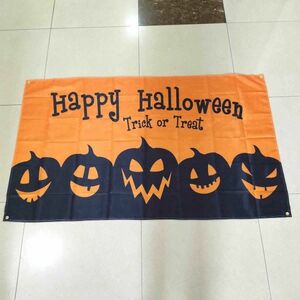 Happy halloween 大型フラッグ 4号サイズ 150X90cm ハロウィン かぼちゃおばけ