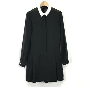 ザラベーシック/ZARA BASIC★オールインワン/ワンピース/ショートパンツ【women’s size -XS/黒×白/black×white】Tops/Dress◆BH155