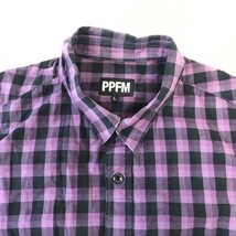 PPFM/ペイトンプレイス★七分袖シャツ【Mens size -L/紫×黒/purple×black】Tops/Shirts◆BH92_画像3