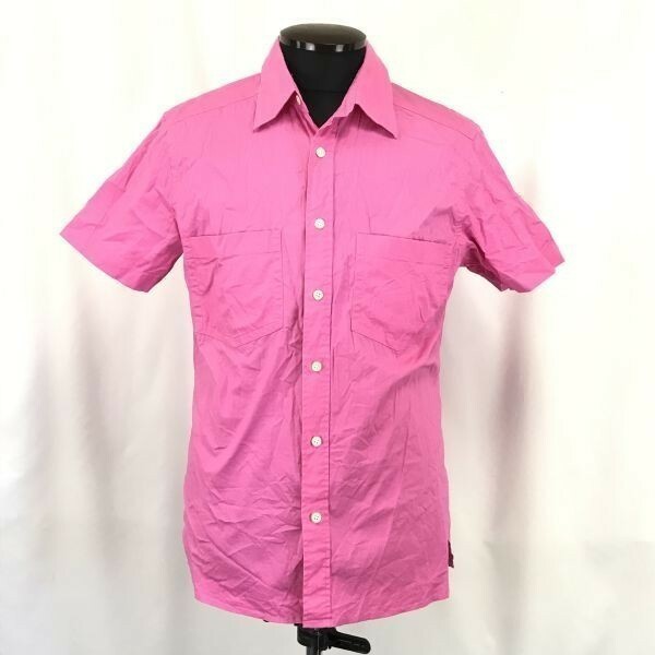 UNITED COLORS OF BENETTON/ベネトン★半袖シャツ【Mens size -S～M程度/ピンク/Pink】Tops/Shirts◆BH105
