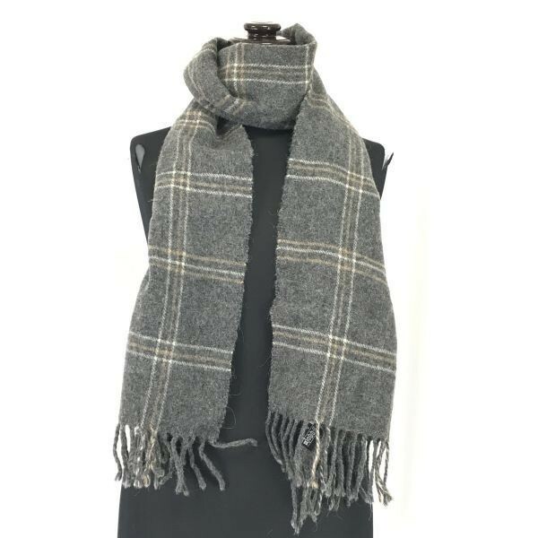 Made in Italy★マフラー/ストール【160×35/グレー/Gray/チェック柄】Scarf◆CM65