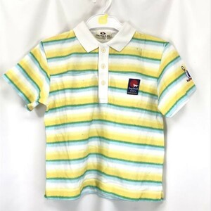 タグ付き新古品★DOG DEPT KID'S/ドッグデプト★半袖ポロシャツ【キッズ120/黄色/ボーダー】◆BG691