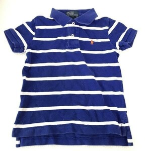 Ralph Lauren* polo-shirt with short sleeves [ man 3/3T/ blue × white / blue × white / border ] Ralph Lauren *BG832