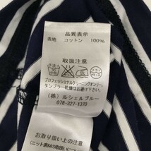 送料込/日本製/定価1.5万相当★ルシェルブルー★ボーダー柄/ラウンドネック/半袖Tシャツ【38/レディースM/紺】LE CIEL BLEU◆BF482_画像5