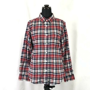 ブルースタンダード/blue standard★長袖シャツ【women’s size -L/赤×白×紺/red×white×navy/チェック柄】Tops/Shirts◆BH203