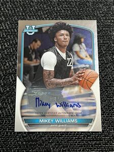 【RC】 Mikey Williams マイキー・ウィリアムズ 2022-23 Bowman Chrome U Rookie Auto 直筆サイン NBAドラフト候補 *説明必読