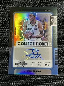 【RC】 Jeremy Sochan ジェレミー・ソーハン 49枚限定 2022-23 Panini Chronicles DP College Ticket Rookie Auto 直筆サイン スパーズ NBA