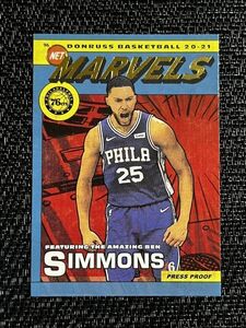 Ben Simmons ベン・シモンズ 2020-21 Panini NBA Donruss Net Marvels Press Proof Gold シクサーズ ネッツ