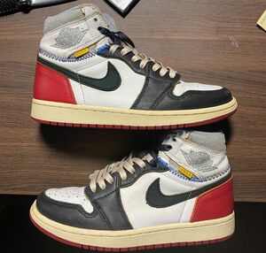 UNION × Nike Air Jordan 1 "Varsity Red/Wolf Grey" 24.5cm US6.5