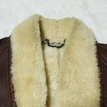 極上品■最高級イタリア製■SHEARLING ORIGINAL リアルムートン ラムレザー 羊革 シープスキン ジャケットランチコート L~XL位 本革 肉厚_画像7