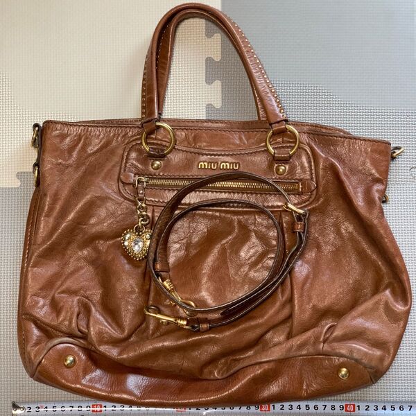 miu miu ミュウミュウ 3way ハンドバッグ ショルダーバッグ レザー
