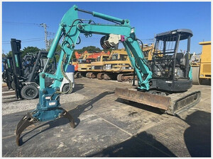 Mini油圧ショベル(Mini Excavator) Kobelco建機 SK40SR-5 202002 5,541h 回転グラップル,ウィンチincluded 配管included