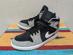 22年製！★ エア　ジョーダン　1 retro mid SE elephant　toe セメント×黒×白　air jordan 検索 high OG シカゴ　ダンク　コラボ　