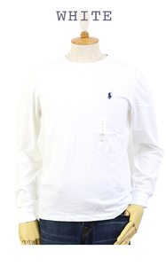 新品 アウトレット c1119 Lサイズ メンズ 白 長袖 Tシャツ ロゴ polo ralph lauren ポロ ラルフ ローレン