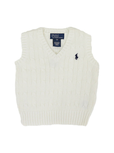 新品 アウトレット 42278 12M べイビーサイズ Vネック コットン ケーブル ニット ベスト polo ralph lauren ポロ ラルフ ローレン