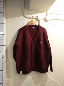 ディセンダント　DESCENDANT ニット　カーディガン　バーガンディ　サイズ2　NURSE KNIT CARDIGAN