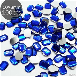  free shipping large grain rectangle acrylic fiber Stone [78] blue color 10×8mm 100 piece insertion star anise shape blue Kirakira parts hand made handicrafts /10