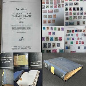 1840-1940年国際切手アルバム【 Scott’s INTERNATIONAL POSTAGE STAMP ALBUM PART Ⅰ】 使用済み切手4200枚以上　古美術