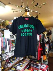 Lサイズ黒色クリームソーダTシャツ1967 SO CAT ST検索用CREAMSODAピンクドラゴンロカビリーブラックキャッツマジック昭和レトロ