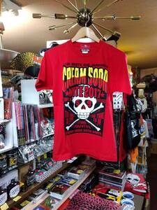 Mサイズ赤色クリームソーダTシャツCREAM SODA NITE 2017年札幌クリームソーダ検索用ロカビリーブラックキャッツピンクドラゴン昭和レトロ