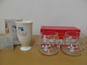 (55837)ゼネラル石油　池田満寿夫　陶器グラス　ゆらゆらペアグラス　昭和レトロ　未使用　長期保管品