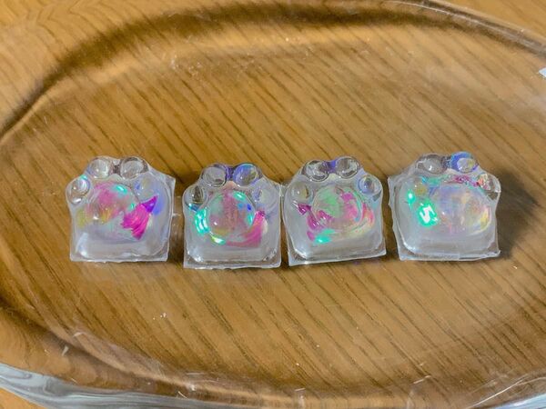 キーキャップ 肉球 オーロラ アルチザン 透明