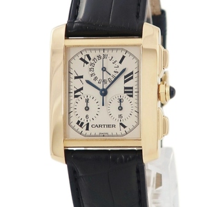 [3 year guarantee ] Cartier Tank Francaise XL Chrono reflex W5000556 K18YG purity ivory Rome n quarts men's wristwatch 