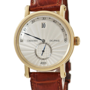 【3年保証】 クロノスイス デルフィス ジャンピングアワー CH1421R OH済 ギヨシェ レトログラード 自動巻き メンズ 腕時計