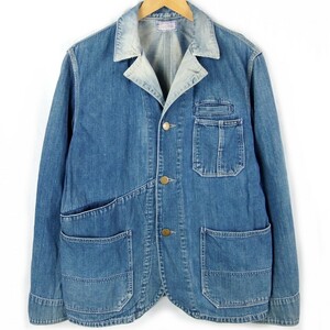 ■BLUE BLUE ブルーブルー / 聖林公司 / 日本製 / メンズ / インディゴ USED加工 / デニム カバーオールジャケット size 3 (L)