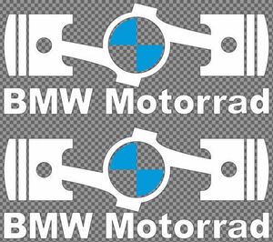 即納 BMW モトラッド ピストン MOTORRAD ホワイト/ブルー 150mm x 60mm 2枚セット ステッカー《送料無料》