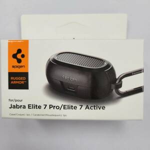 ★【在庫処分価格】Spigen Jabra Elite 7 Pro ケース Jabra Elite 7 Active ケース カラビナ付 ACS04376 マット・ブラック☆T12-130a