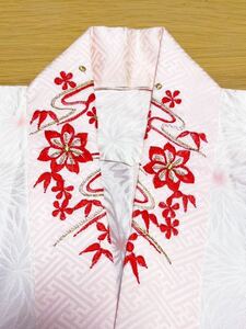 *... ground ....! silk 7 -years old woman . long kimono-like garment * fine quality ....48(12) The Seven-Five-Three Festival with translation 