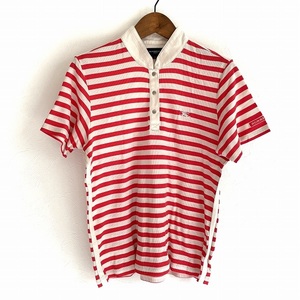 #snc Burberry BURBERRY GOLF рубашка-поло L красный оттенок бежевого окантовка короткий рукав женский [847853]