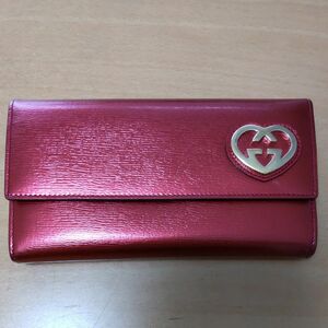 GUCCI　赤　長財布★少々難アリ