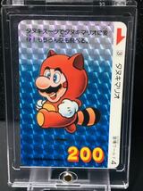 スーパーマリオワールド カードダス No.3 キラカード PPカード 1989年製 初版 タヌキマリオ Nintendo MARIO Prism card Beauty products ⑨_画像1