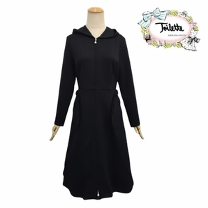 トワレ コート ボンディング フーディコート toilette ブラック L サイズ3 大人かわいい服 ディリーウェアー 427-027 30代 40代 50代 60代