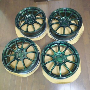 RAYS VOLK RACING　ZE40 4H PCD100 16インチ　レーシンググリーン　センターキャップ付き　4本セット