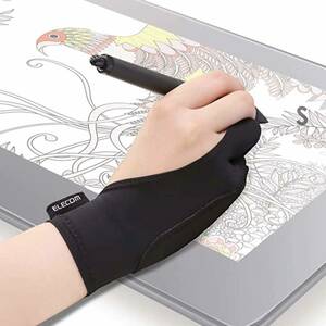 【在庫処分】グローブ 2本指 手袋 液晶タブレット Sサイズ 誤動作防止機能付 液タブ/板タブ/ペンタブ/iPad/スタイラスペン