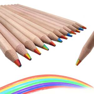 【在庫処分】鉛筆カラフル色鉛筆スケッチ、芸術、塗り絵、着色、学生用7色芯 多色えんぴつシンプルギフト（12本セット) 色鉛筆7in