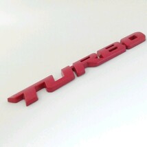 送料無料 TURBO ターボ 3D アルミ エンブレム ステッカー レッド 赤 C53_画像2