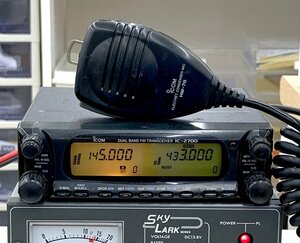 icom アイコム 144/430MHz デュアルバンド FM トランシーバー IC-2700 アマチュア無線 コンデンサーマイク(HM-78)付属 現状