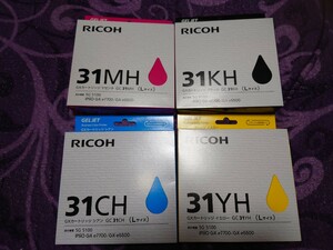 RICOH カートリッジ ブラック シアン イエロー　マゼンタ　GC　31KH 31CH 31YH 31MH Lサイズ IPSiO SG5100 e7700 e5500 インク リコー