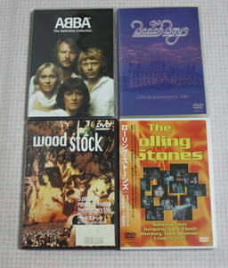 DVD (4点セット） ABBAアバ/Beach Boys/wood stock/ローリングストーズ　　中古