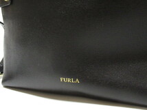 [de0 HN6153] FURLA フルラ 2WAY レザー バッグ ブラック 本革_画像2