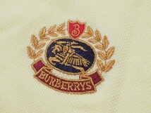 [de1 HN6233] 90s ワケアリ デッドストック Burberrys 刺繍 鹿の子 ポロシャツ size M イエロー 90年代 ヴィンテージ オールド BURBERRY_画像3